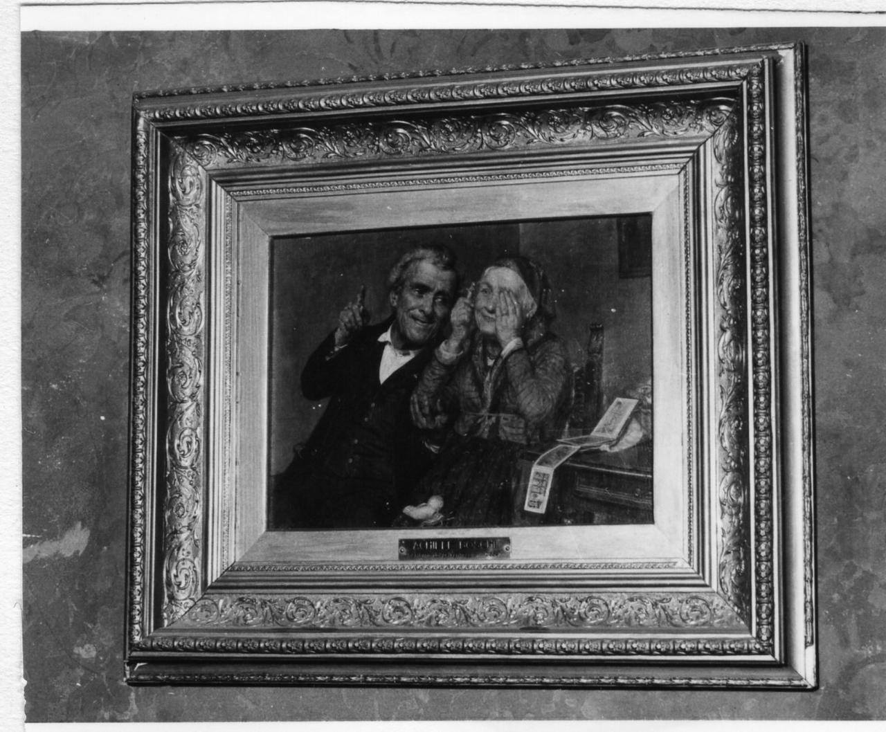 due vecchietti (dipinto) di Boschi Achille (sec. XIX)