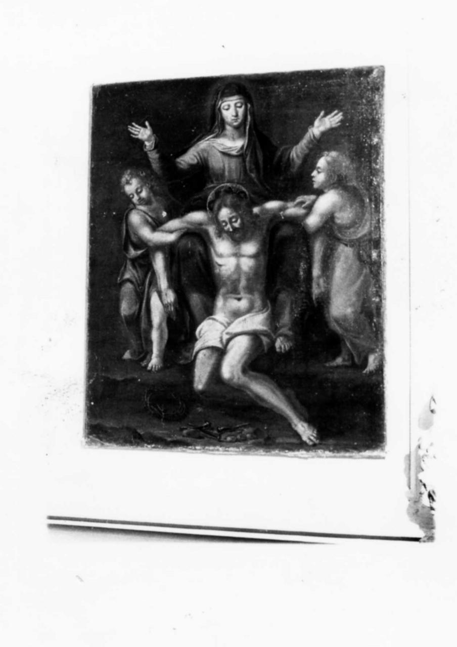 Vergine con Cristo morto (dipinto) - ambito Italia centrale (fine sec. XVI)