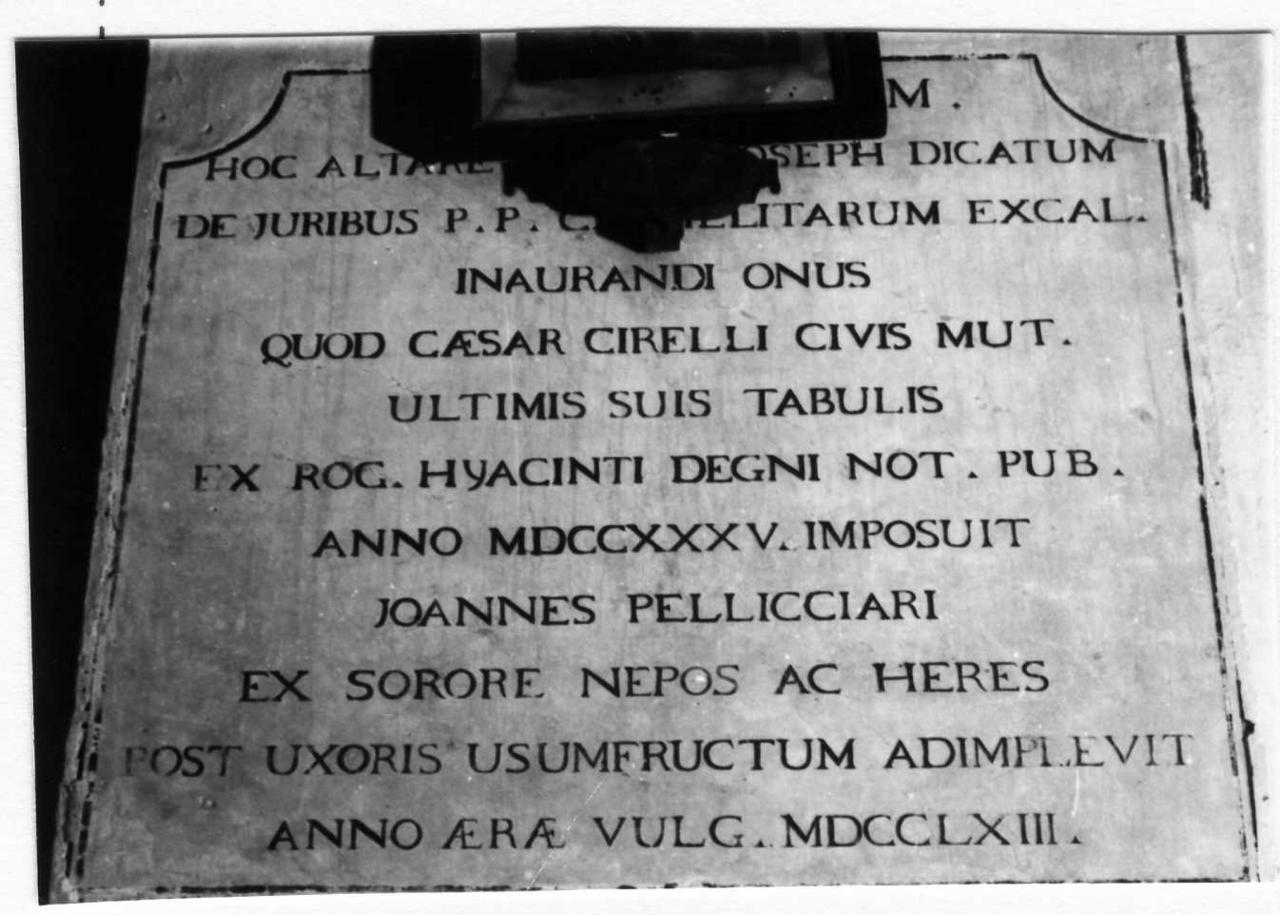 lapide - bottega modenese (sec. XVIII)