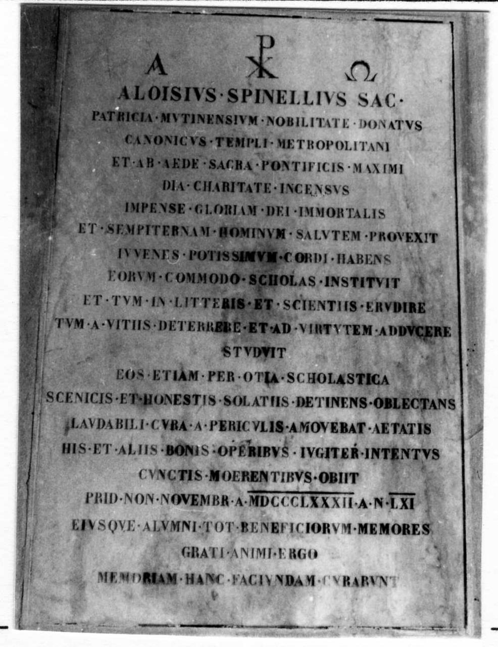 lapide - bottega modenese (sec. XIX)