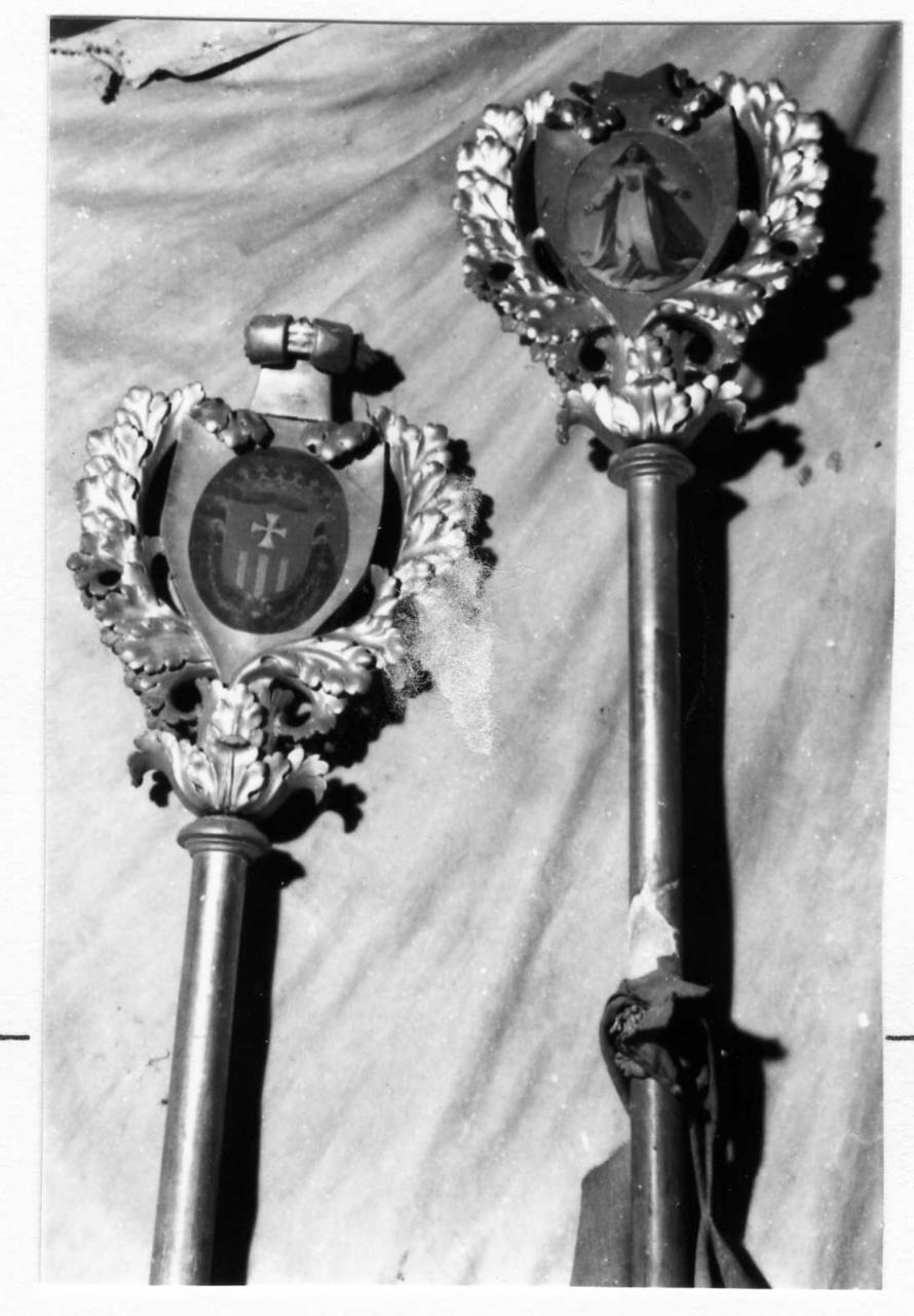 asta di insegna processionale, serie - bottega modenese (prima metà sec. XIX)