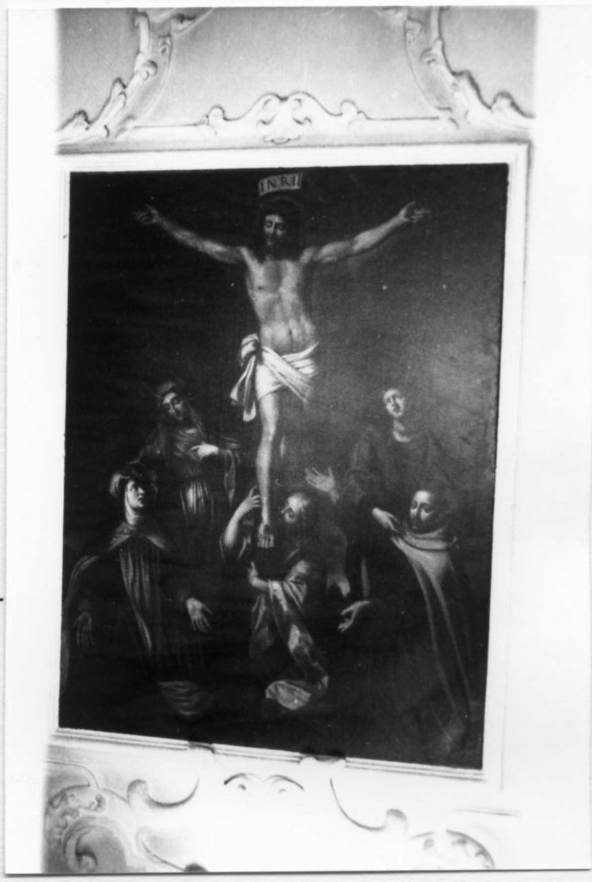 crocifissione di Cristo con la Madonna e santi (dipinto) - ambito emiliano (sec. XVIII)