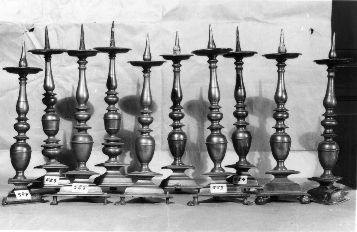 candeliere, serie - bottega emiliana (prima metà sec. XVII)