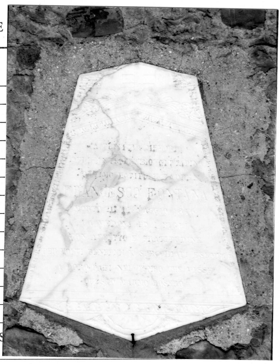 lapide commemorativa - bottega emiliana (sec. XIX)