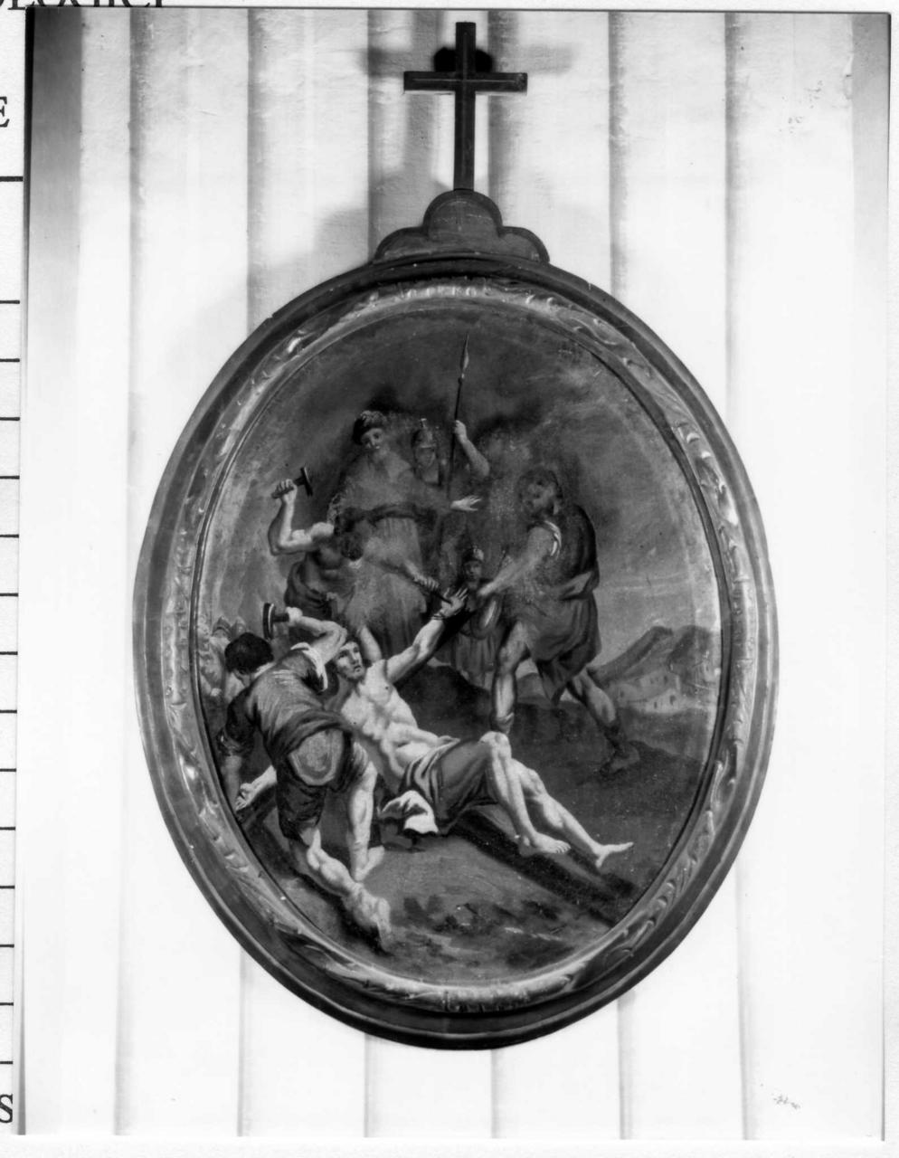 stazione XI: Gesù inchiodato alla croce (Via Crucis, elemento d'insieme) - ambito emiliano (fine/inizio secc. XVIII/ XIX)