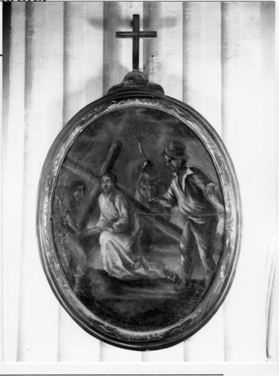 stazione III: Gesù cade sotto la croce la prima volta (Via Crucis, elemento d'insieme) - ambito emiliano (fine/inizio secc. XVIII/ XIX)