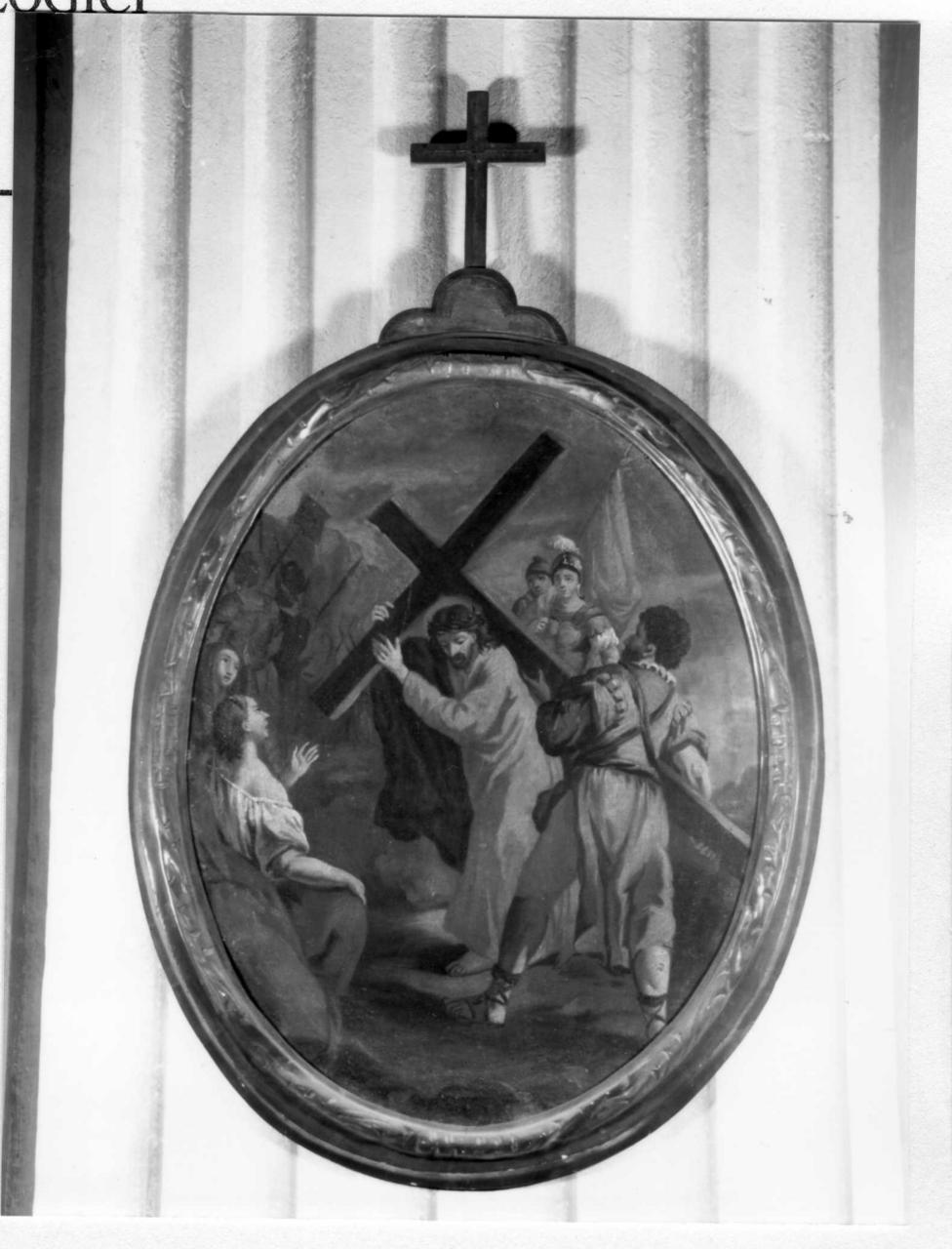 stazione V: Gesù aiutato da Simone il Cireneo a portare la croce (Via Crucis, elemento d'insieme) - ambito emiliano (fine/inizio secc. XVIII/ XIX)