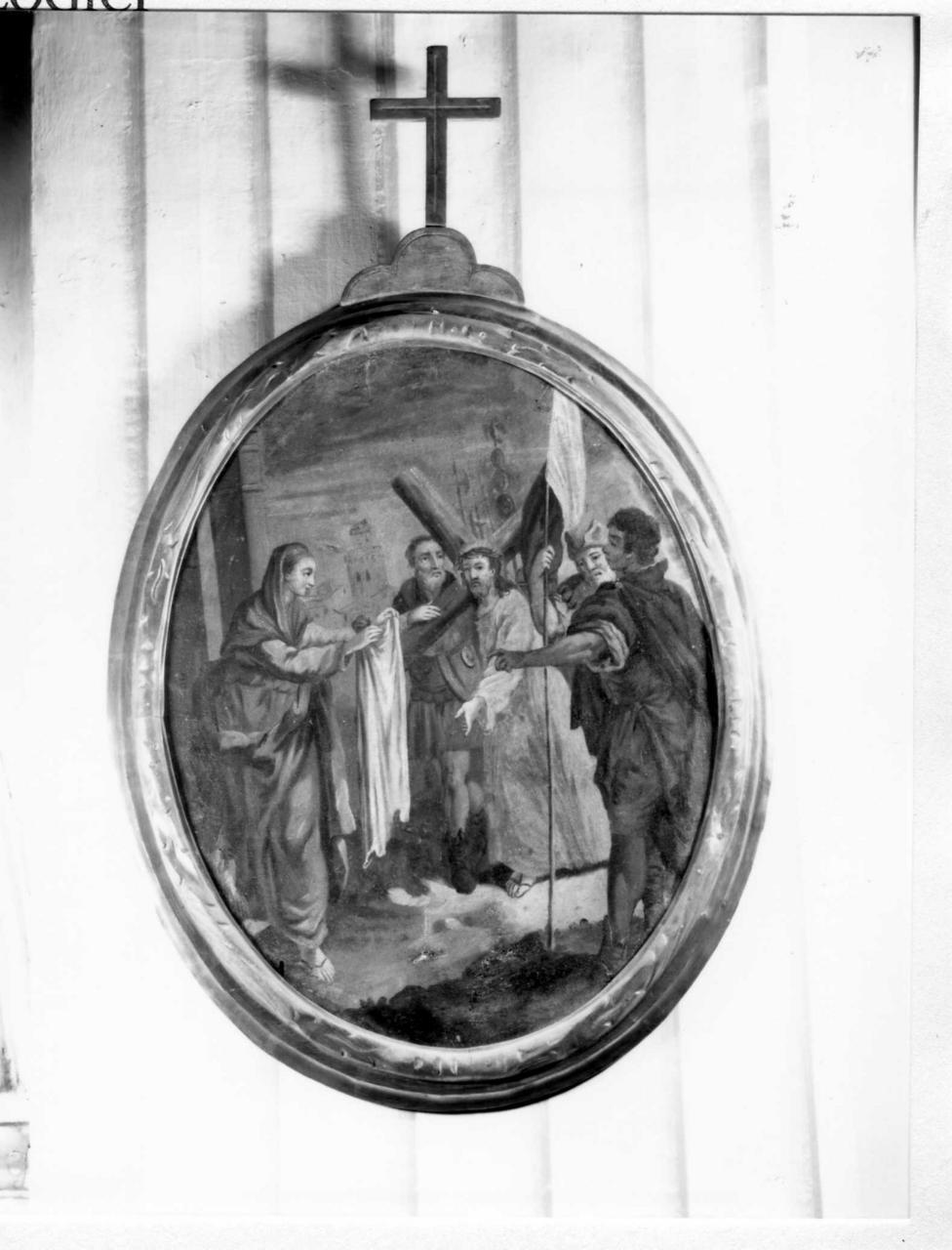 stazione VI: Gesù asciugato dalla Veronica (Via Crucis, elemento d'insieme) - ambito emiliano (fine/inizio secc. XVIII/ XIX)