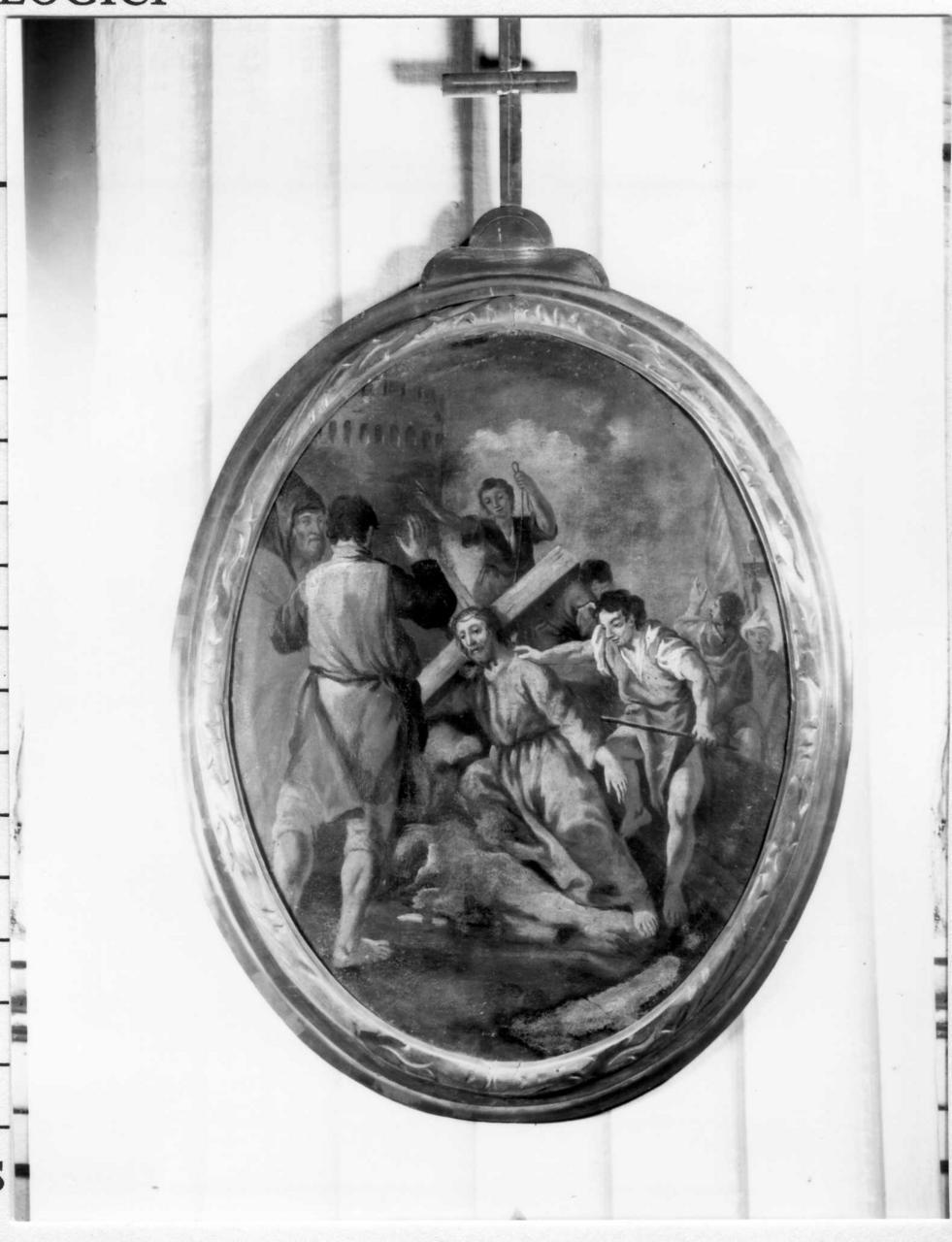 stazione VII: Gesù cade sotto la croce la seconda volta (Via Crucis, elemento d'insieme) - ambito emiliano (fine/inizio secc. XVIII/ XIX)