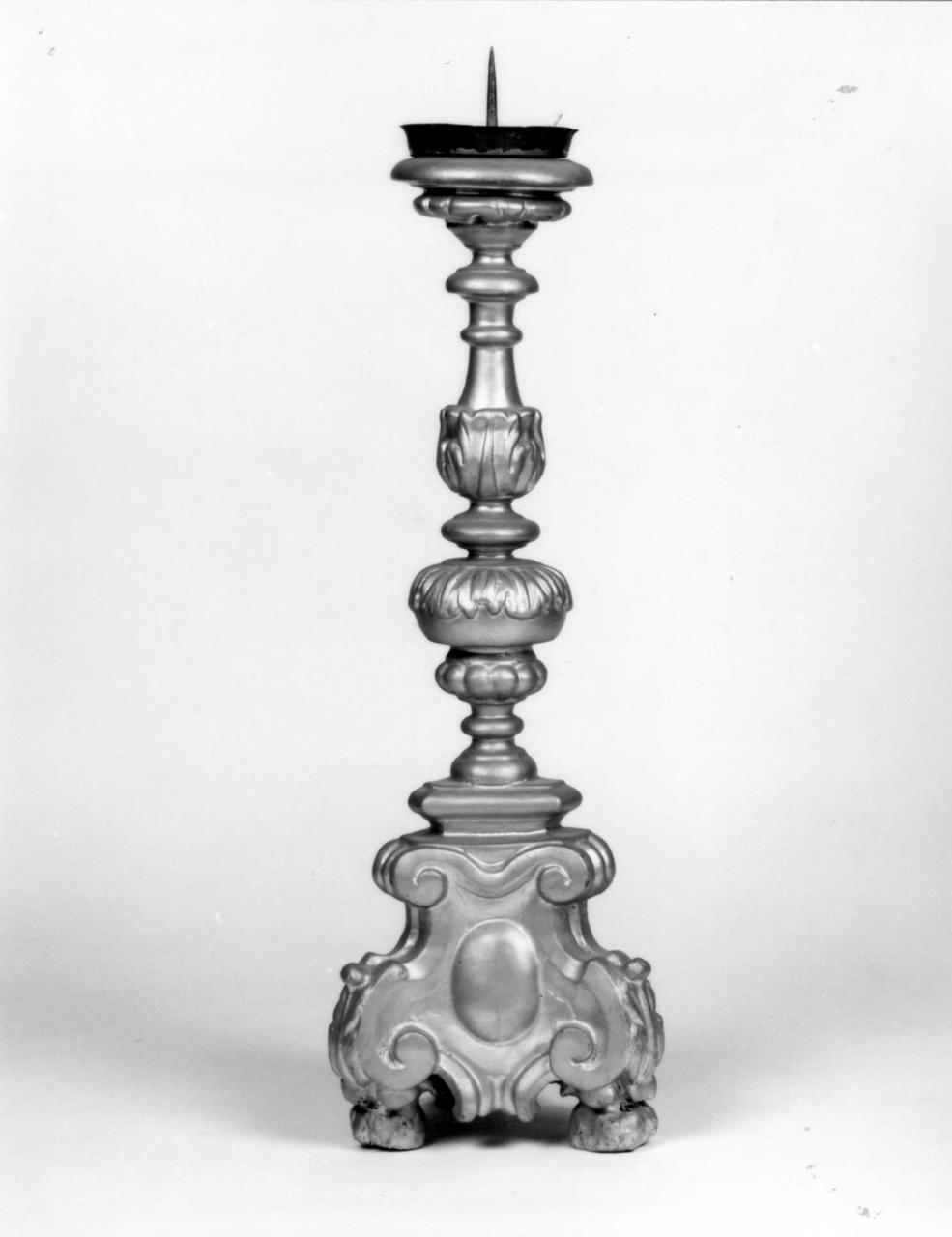 candeliere d'altare, serie - bottega emiliana (prima metà sec. XIX)