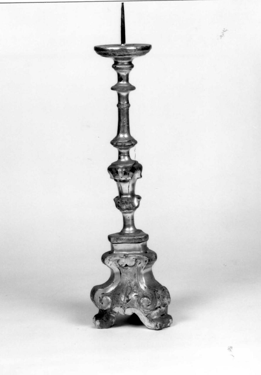 candeliere d'altare, serie - bottega emiliana (seconda metà sec. XVIII)