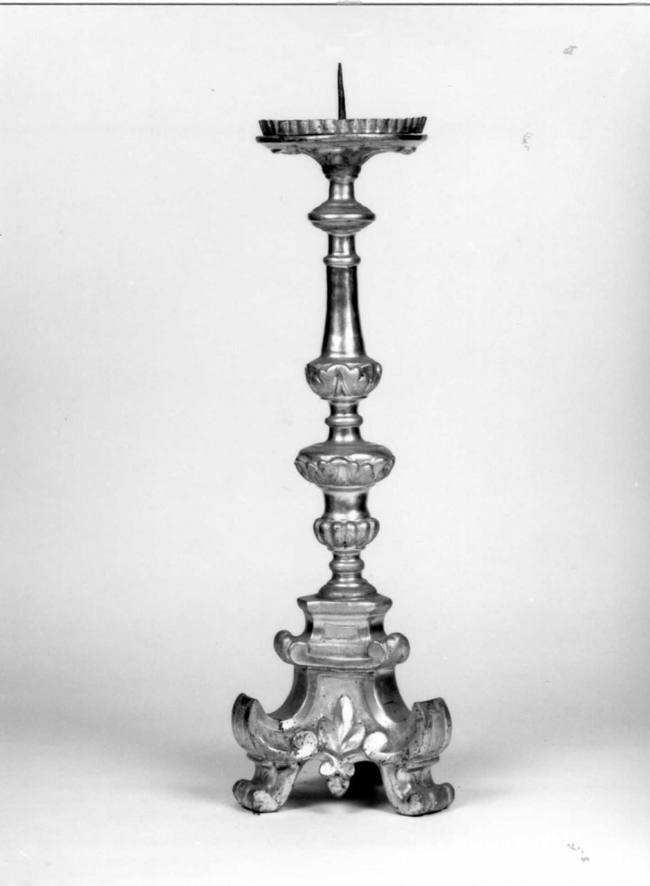 candeliere d'altare, serie - bottega emiliana (seconda metà sec. XVIII)