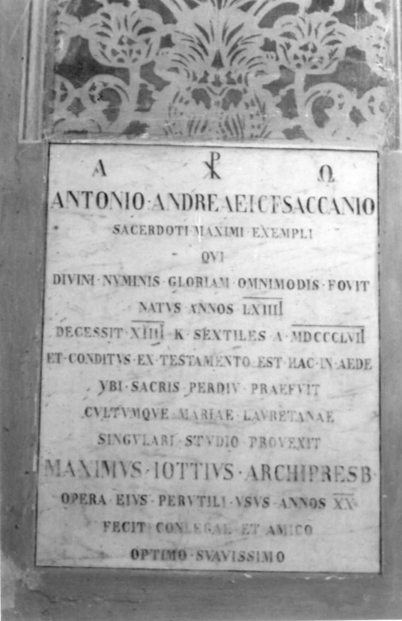 lapide tombale - bottega emiliana (sec. XIX)