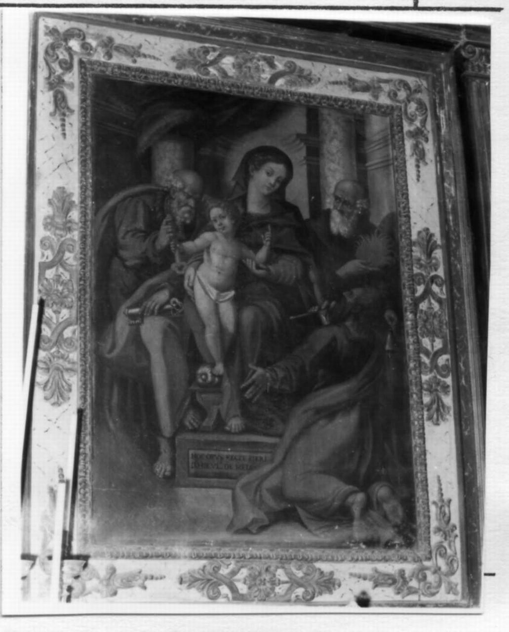 Madonna con Bambino in trono tra santi (dipinto) - ambito modenese (primo quarto sec. XVII)