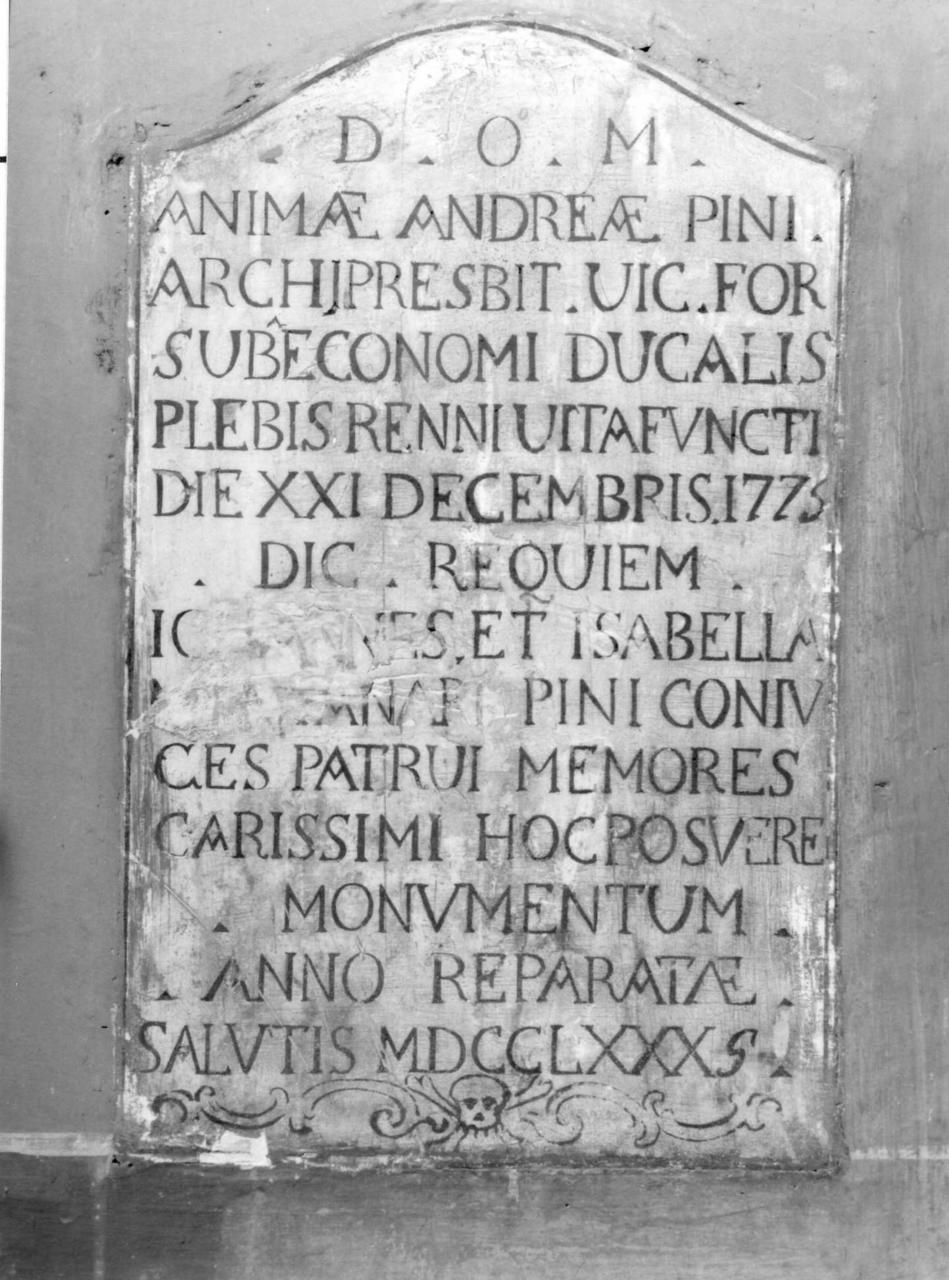 lapide tombale - bottega modenese (sec. XVIII)