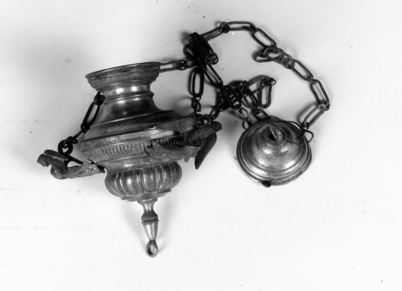 lampada pensile - bottega italiana (fine/inizio secc. XIX/ XX)