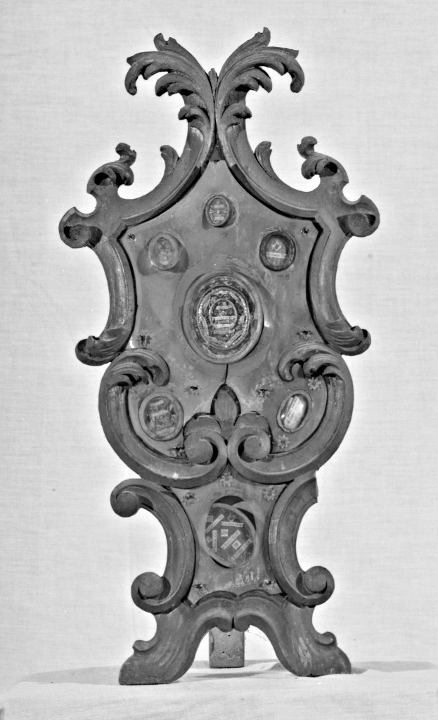 reliquiario - a tabella, serie - manifattura emiliana (sec. XVIII)