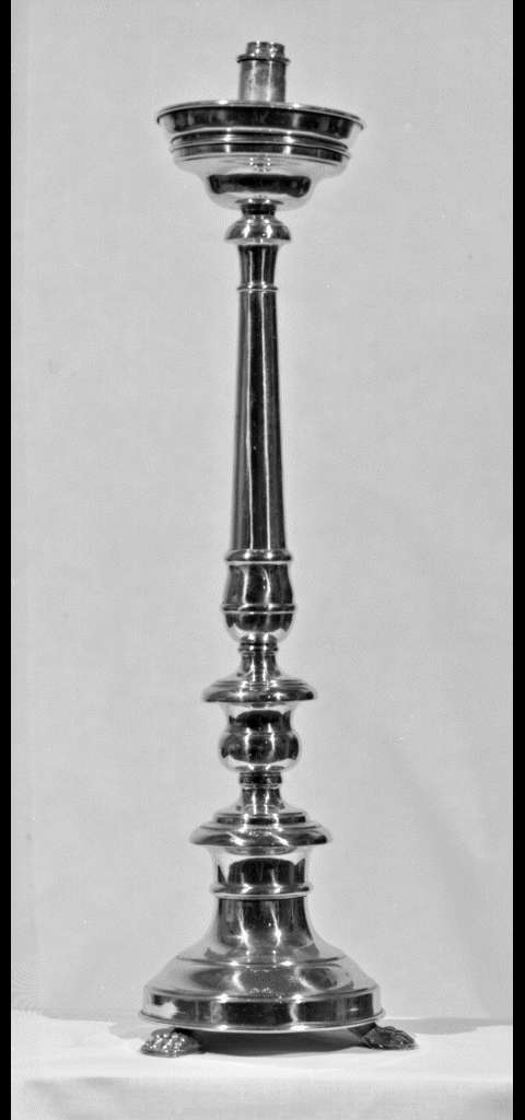 candeliere d'altare, serie - manifattura emiliana (fine/inizio secc. XIX/ XX)