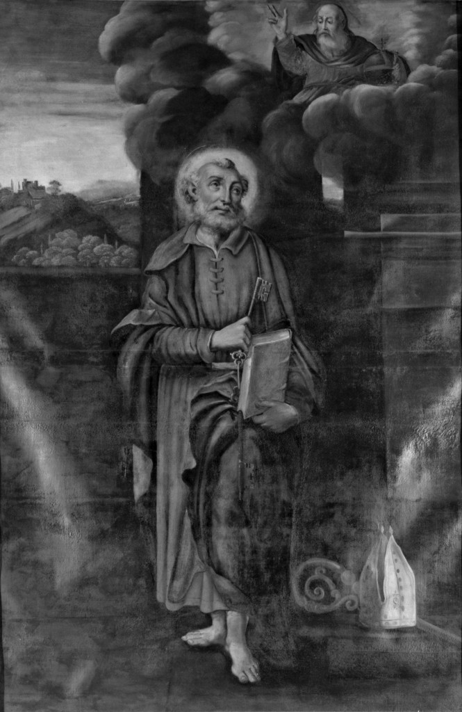 Cristo consegna le chiavi a San Pietro (dipinto) - ambito italiano (primo quarto sec. XVII)
