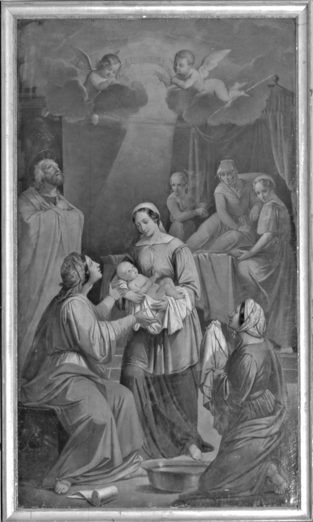 nascita di Maria Vergine (dipinto) di Rossi Bernardino (prima metà sec. XIX)