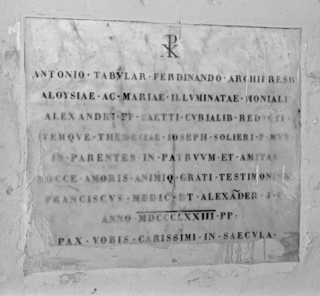 lapide commemorativa - produzione modenese (sec. XIX)