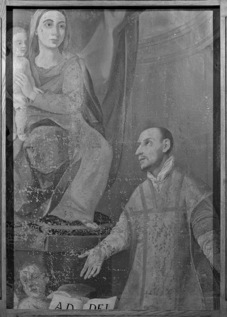 Madonna con Bambino e Sant'Ignazio di Loyola (dipinto) di Ghedini Giuseppe Antonio (sec. XVIII)