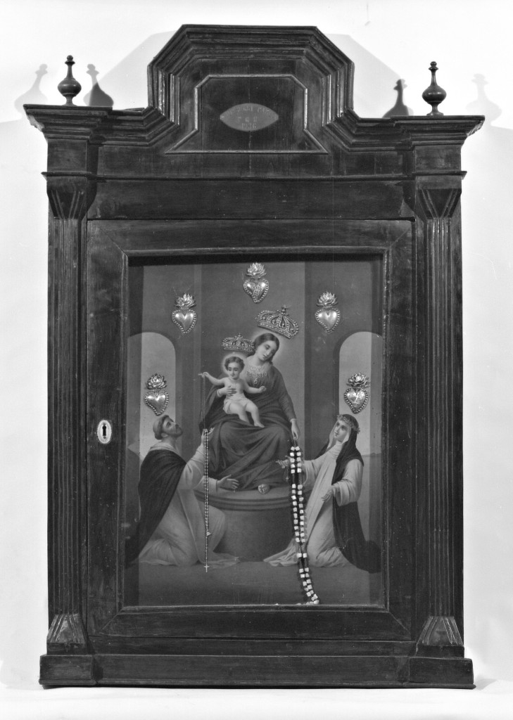 Madonna del Rosario con Santa Caterina da Siena e San Domenico (ex voto) - produzione emiliana (sec. XX)