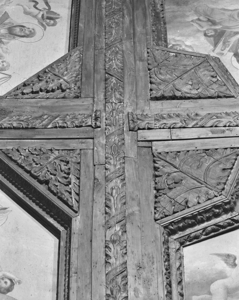 soffitto a cassettoni, elemento d'insieme - ambito modenese (metà sec. XVII)