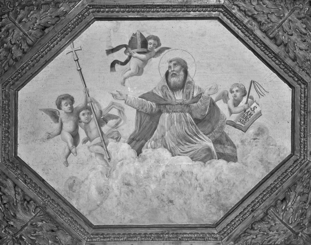 Sant'Ambrogio (dipinto, elemento d'insieme) - ambito modenese (primo quarto sec. XX)