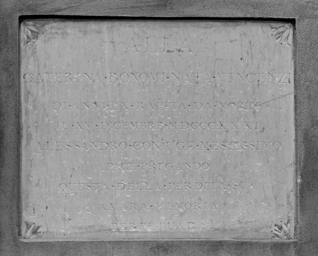 lapide commemorativa - manifattura modenese (sec. XIX)