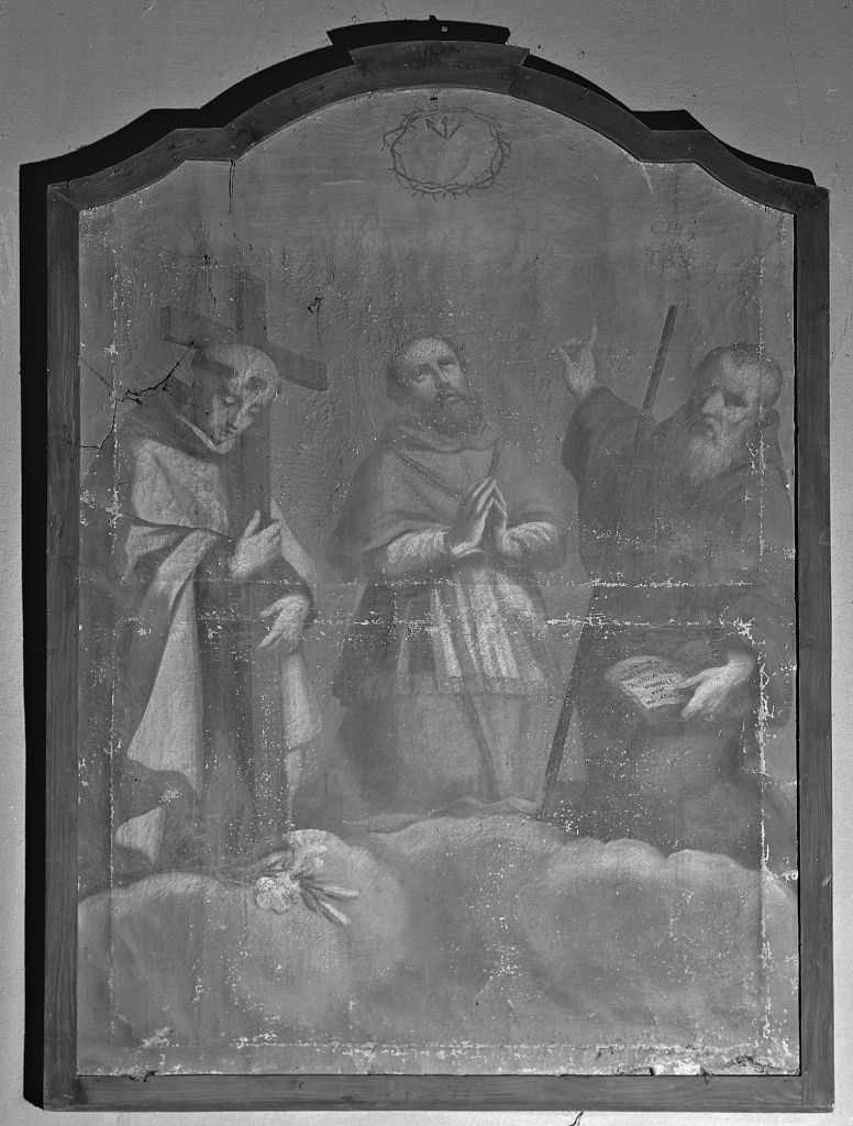 Sant'Antonio da Padova, Sant'Antonio Abate e San Francesco di Paola (dipinto) - ambito emiliano (sec. XVIII)