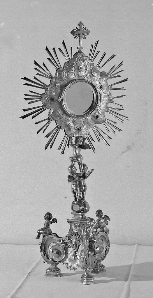 ostensorio - a raggiera - manifattura emiliana (fine/inizio secc. XIX/ XX)