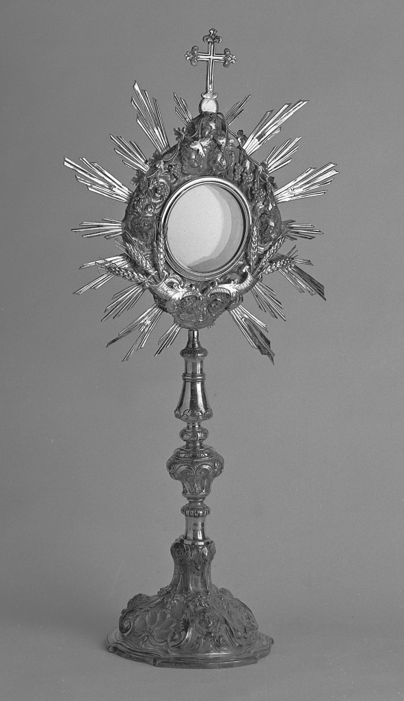 ostensorio - a raggiera - manifattura emiliana (fine/inizio secc. XVIII/ XIX)