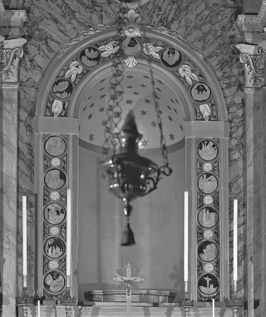 misteri del rosario (decorazione a intarsio, insieme) di Diacci Stefano (attribuito) (fine sec. XIX)