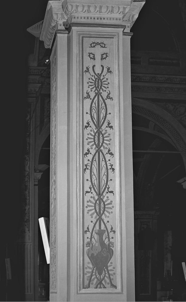 motivo decorativo vegetale stilizzato (dipinto) di Mazzelli Enzo (sec. XX)