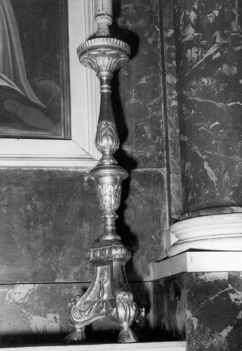 candeliere d'altare, serie - manifattura emiliana (prima metà sec. XIX)