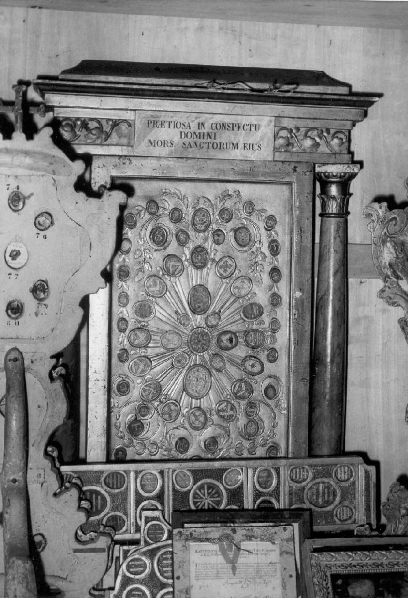 reliquiario - a tabella - manifattura emiliana (metà sec. XIX)