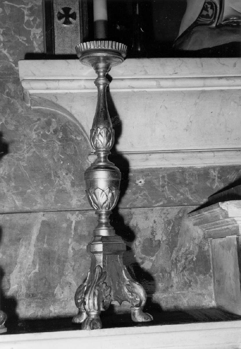 candeliere d'altare, serie - manifattura emiliana (prima metà sec. XIX)