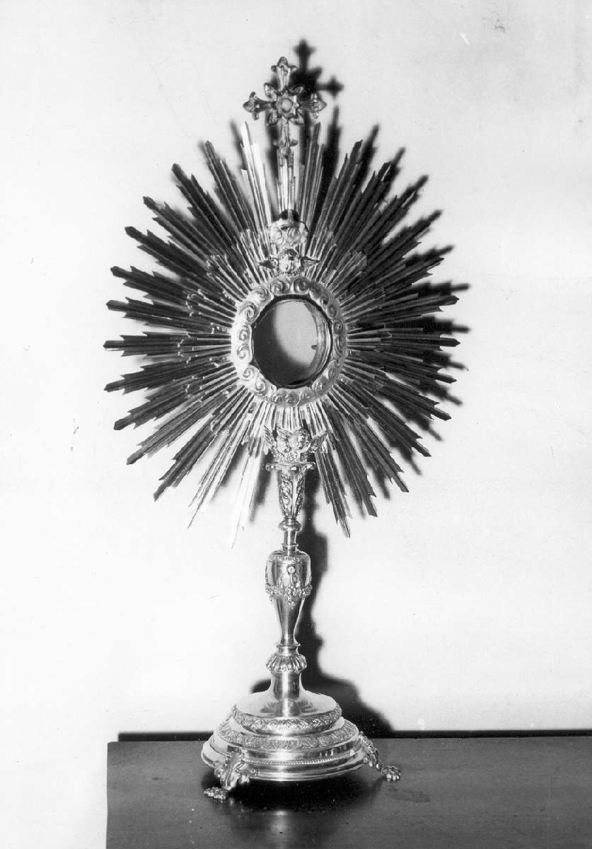 ostensorio - a raggiera - manifattura emiliana (prima metà sec. XIX)