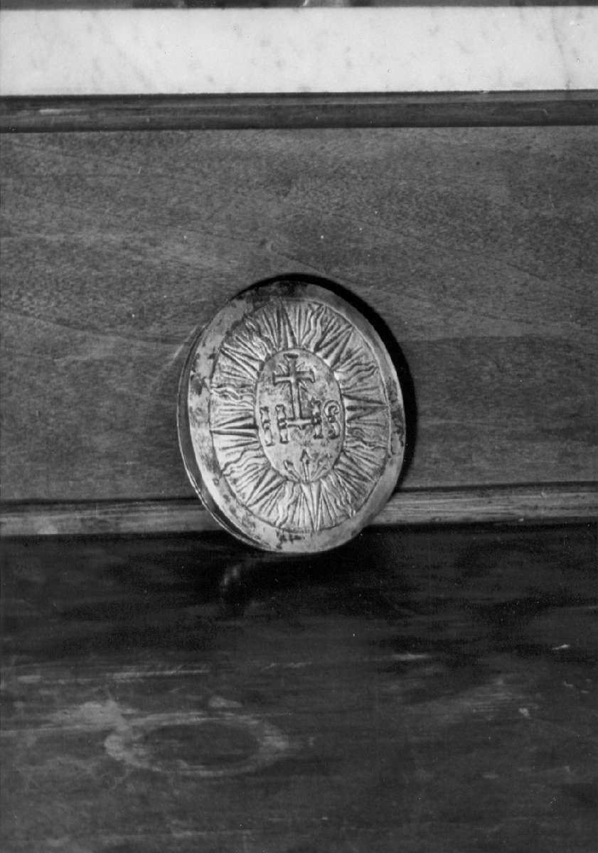 monogramma cristologico (scatola per ostie) - manifattura emiliana (prima metà sec. XVIII)