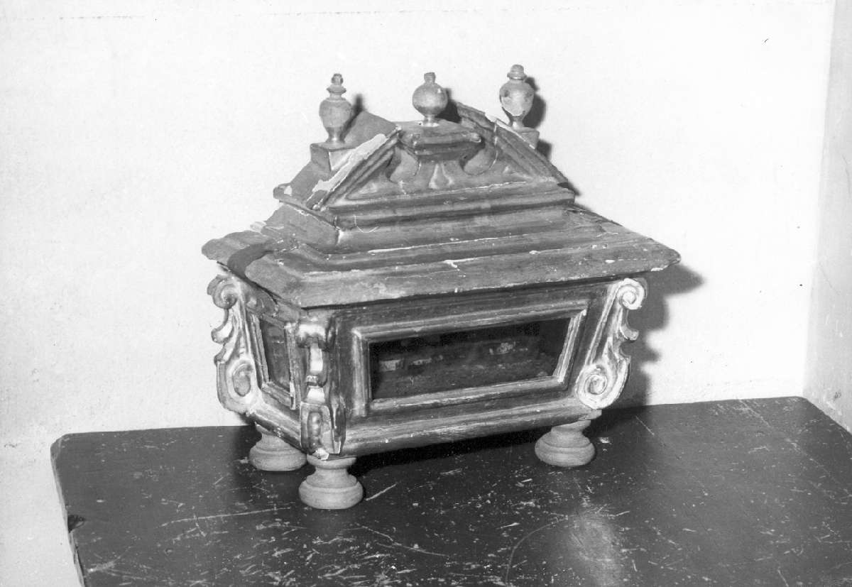reliquiario a teca - a urna, serie - manifattura emiliana (fine sec. XVI)