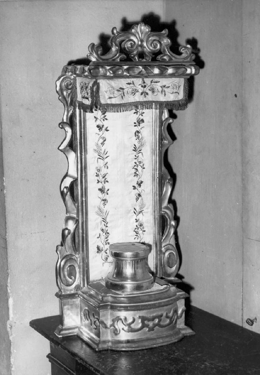 tronetto per esposizione eucaristica - a edicola - manifattura emiliana (metà sec. XIX)