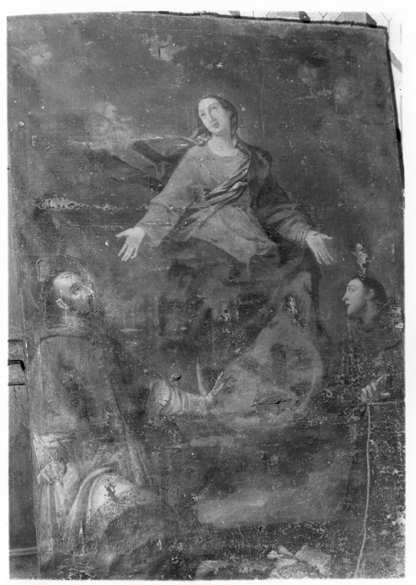 Madonna Immacolata con Sant'Antonio da Padova e San Francesco di Sales (dipinto) - ambito bolognese (metà sec. XVIII)