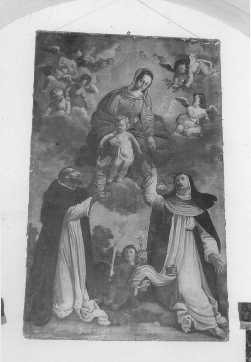Madonna del Rosario con San Domenico e Santa Caterina da Siena (dipinto) - ambito modenese (seconda metà sec. XVII)