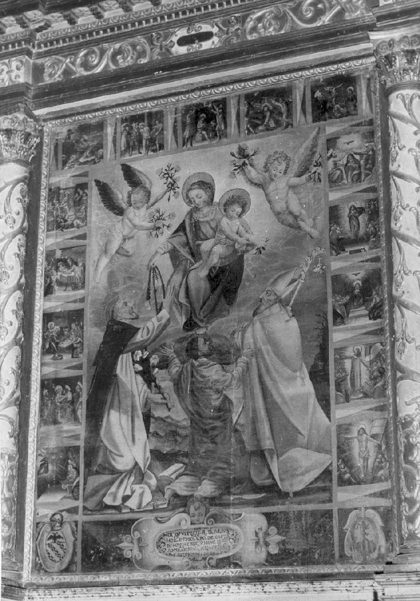 Madonna del Rosario con San Domenico, San Bartolomeo e Sant'Apollinare (dipinto) di Antonio di Andrea (sec. XVII)