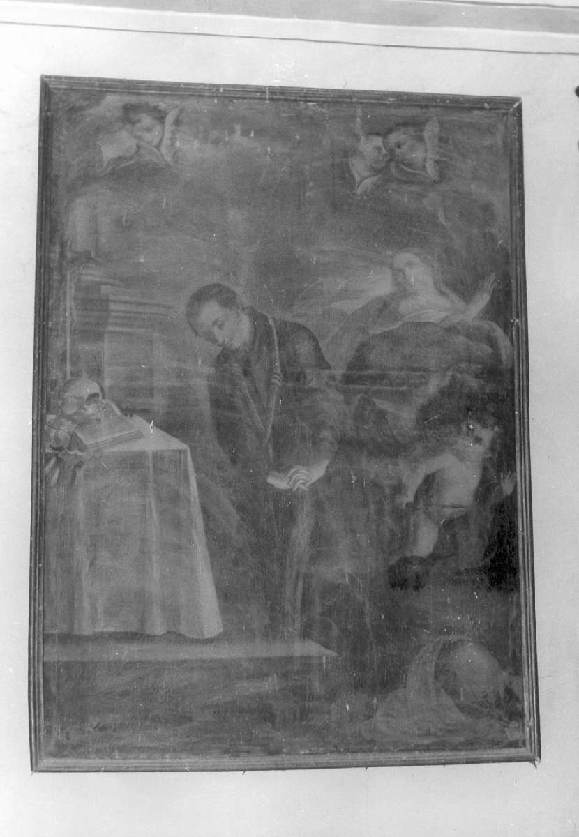 tentazione di San Luigi Gonzaga (dipinto) di Morini (secc. XVIII/ XIX)