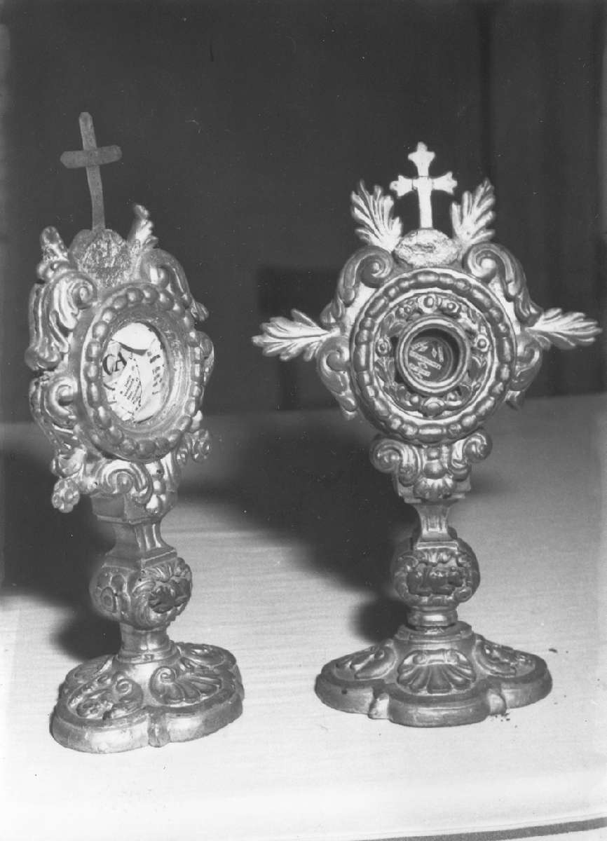 reliquiario - a ostensorio, serie - manifattura emiliana (fine/inizio secc. XVII/ XVIII)