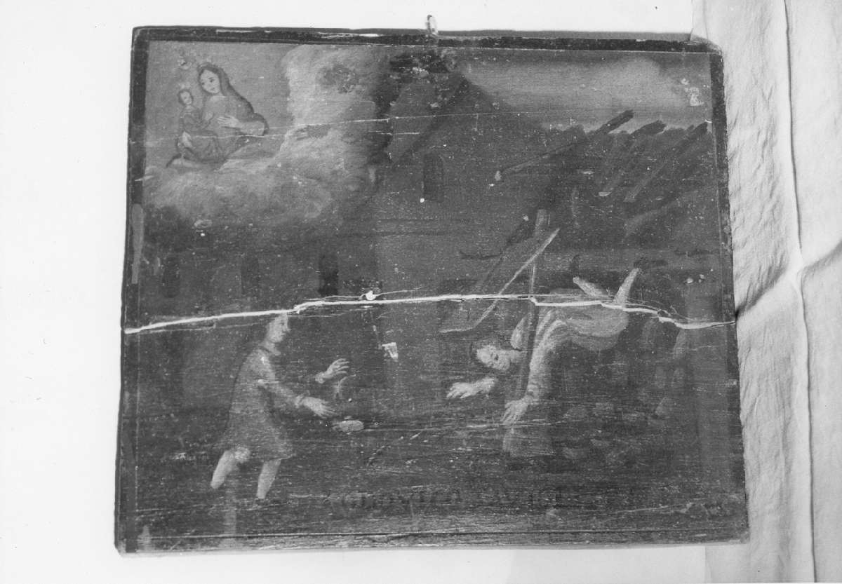 scena di grazia ricevuta (ex voto) - ambito emiliano (sec. XVII)