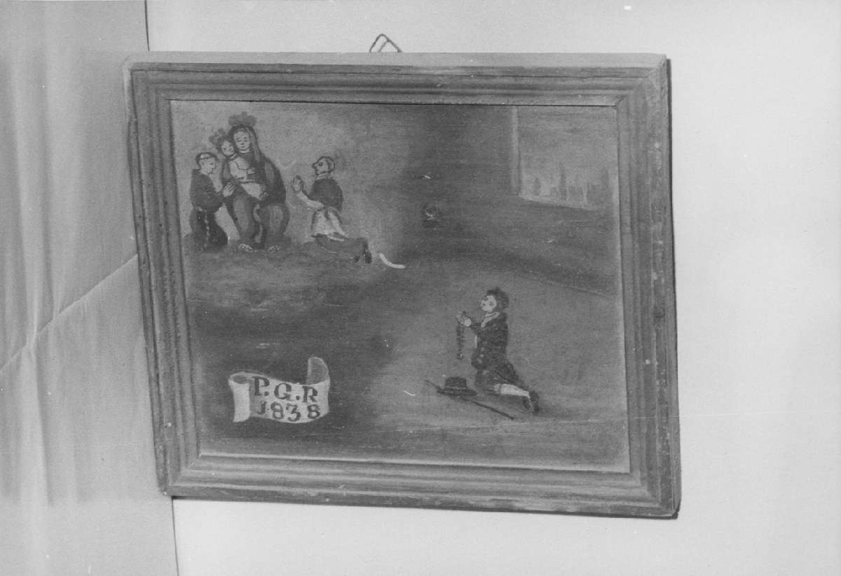 scena di grazia ricevuta (ex voto) - ambito emiliano (sec. XIX)