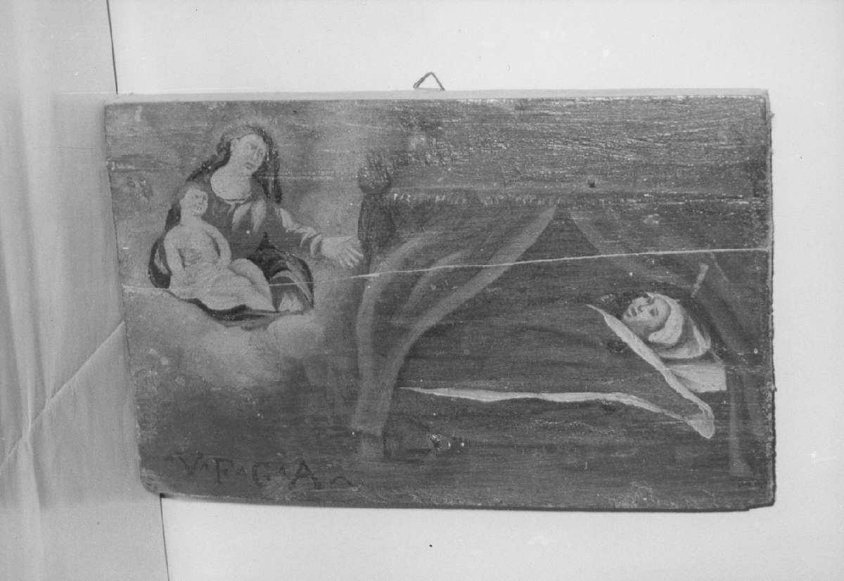 scena di grazia ricevuta (ex voto) - ambito emiliano (sec. XVII)